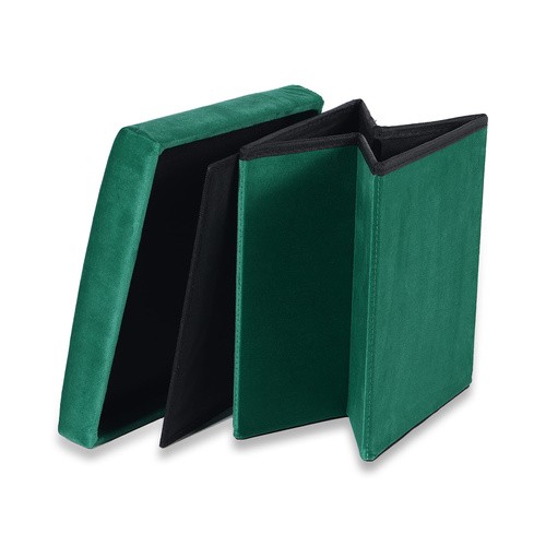 Pufa składana M - 30x30x30cm aksamit zielony x 16