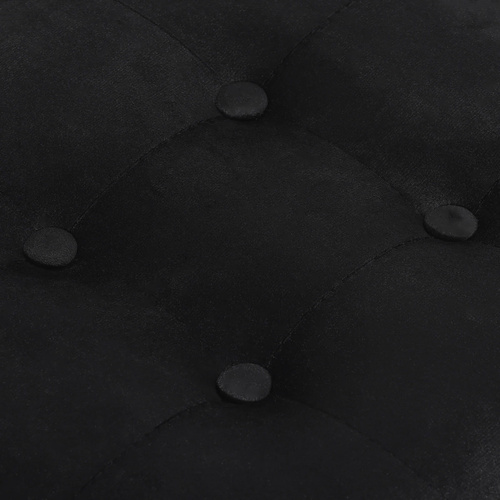 Pufa składana L z guzikami - 38x38x38cm aksamit czarna