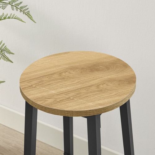 Taboret barowy - dąb / nogi czarne