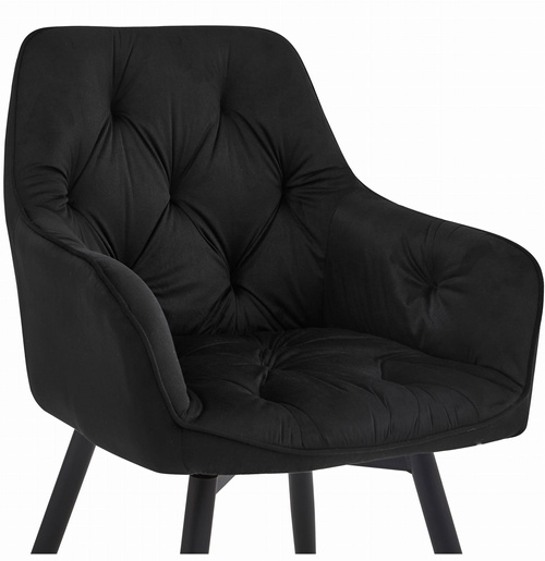 Krzesło JORK360 - czarny aksamit / nogi czarne x 2