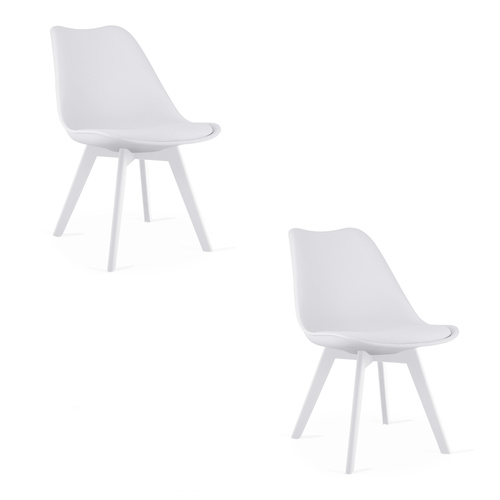 Krzesło MARK - białe / nogi białe x 2