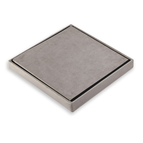 Pufa składana L z guzikami - 38x38x38cm aksamit beż