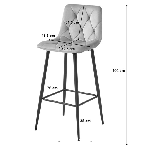 Hoker NADO - aksamit ciemny beż / nogi czarne x 3