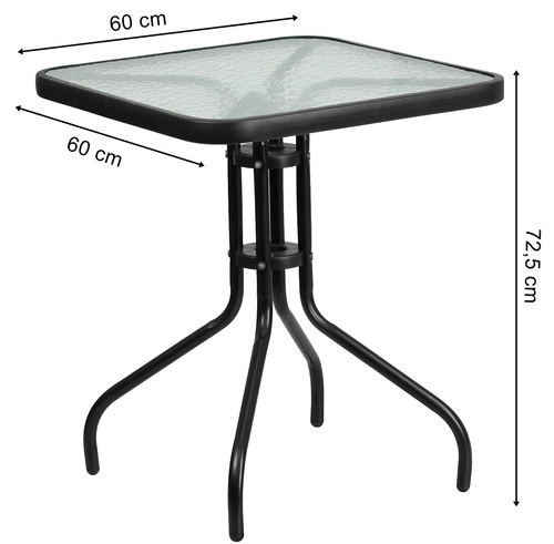 Stół kwadratowy ISLAND 60cm + 2x Krzesło SOFIA brąz