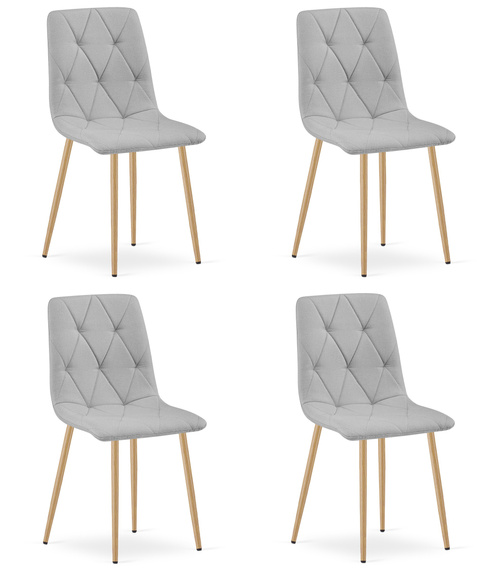 Krzesło LIBRA - jasny szary materiał / nogi kolor drewna x 4