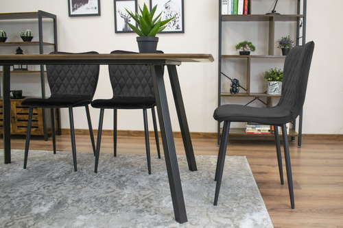 Krzesło FOX - czarny aksamit x 4