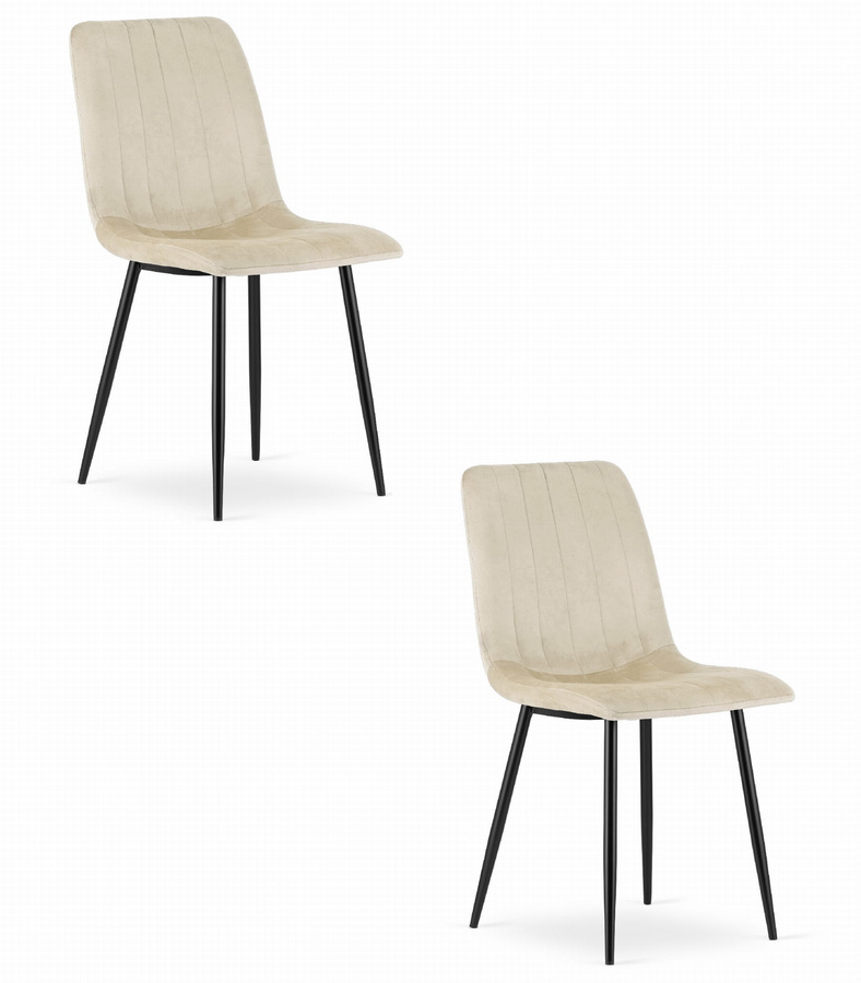 Krzesło LAVA - jasny beż aksamit x 2