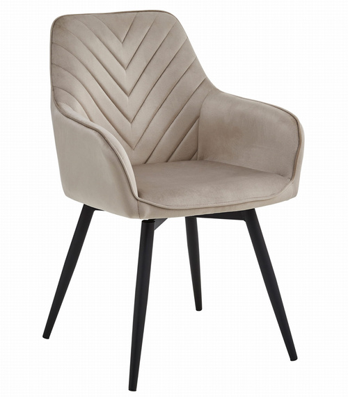 Krzesło NANA360 - ciemny beż aksamit / nogi czarne x 1