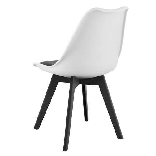 Krzesło MARK biało czarne / nogi czarne x 4