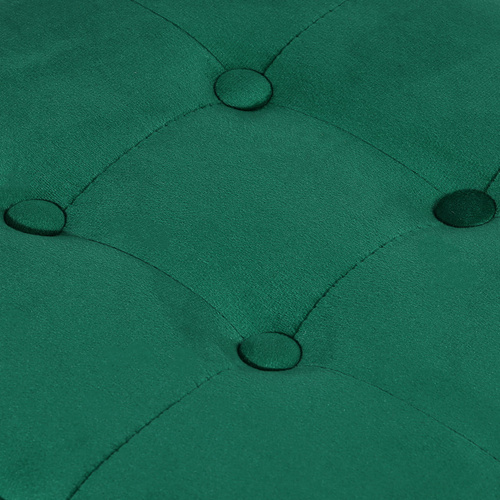 Pufa składana L z guzikami - 38x38x38cm aksamit zielona x 8