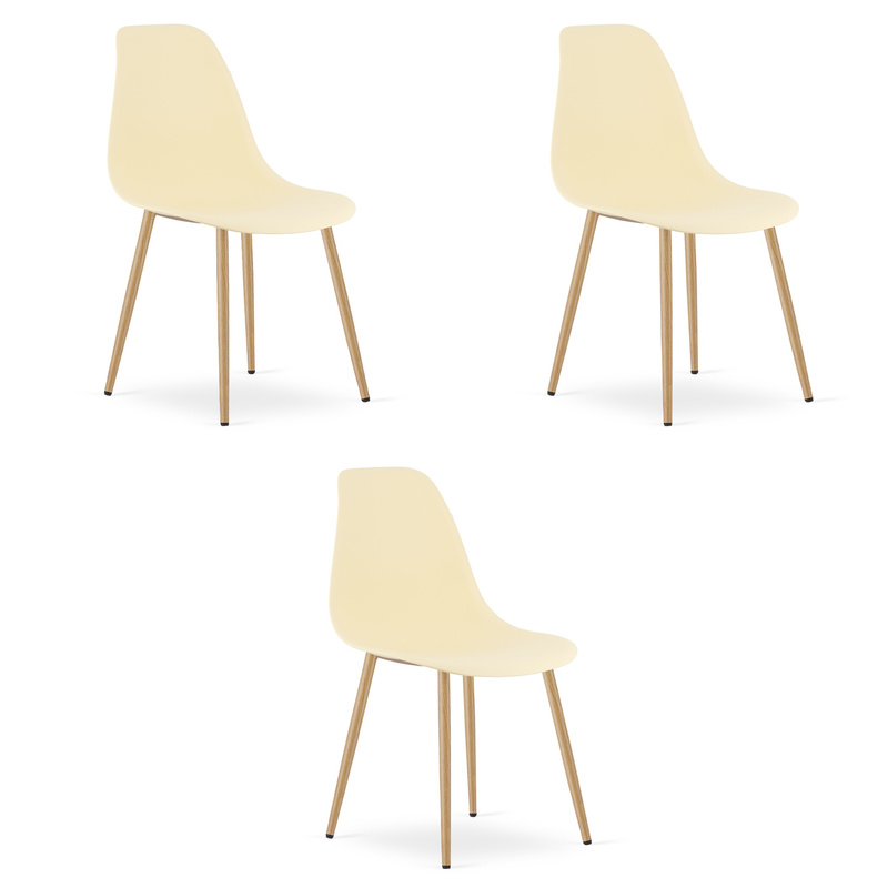 Krzesło WAT kremowe / nogi naturalne x 3