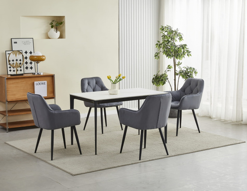 Krzesło JORK - ciemny szary aksamit / nogi czarne x 1