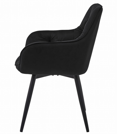 Krzesło JORK360 - czarny aksamit / nogi czarne x 2