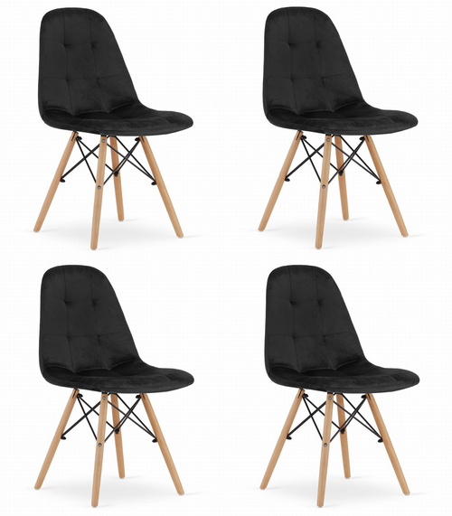 Krzesło DUMO - czarny aksamit x 4