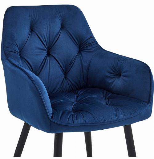 Krzesło JORK - granat aksamit / nogi czarne x 1