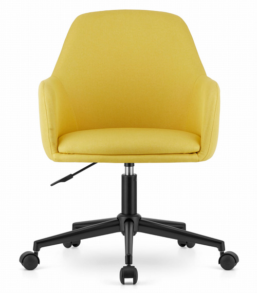 Fotel obrotowy NARNI - żółty materiał