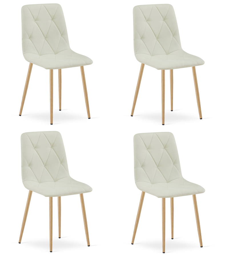 Krzesło LIBRA - beż materiał / nogi kolor drewna x 4