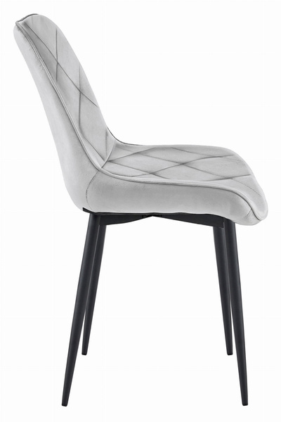 Krzesło TOR - aksamit srebrno-szary / nogi czarne x 3