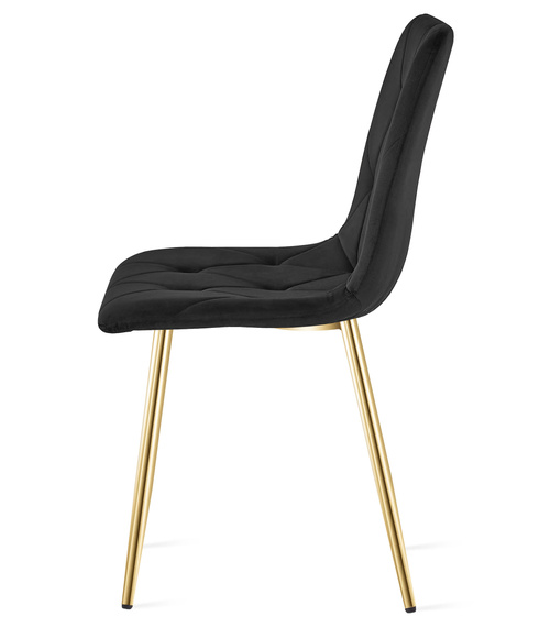 Krzesło LIBRA - czarny aksamit / nogi kolor złoty x 3
