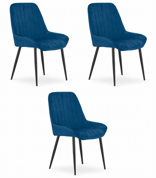 Krzesło LARY - granat aksamit x 3