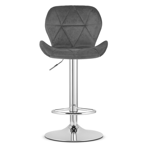 Hoker WEST - aksamit szary / baza chrom x 2