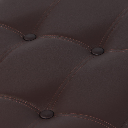 Pufa składana XXL z guzikami - 80x40x40cm ekoskóra brąz