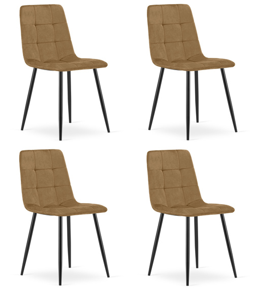 Krzesło KARA - brązowy aksamit / nogi czarne x 4