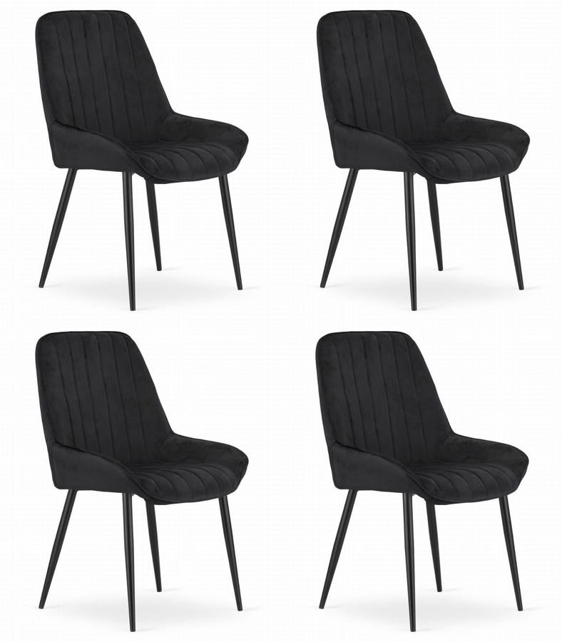 Krzesło LARY - czarny aksamit x 4