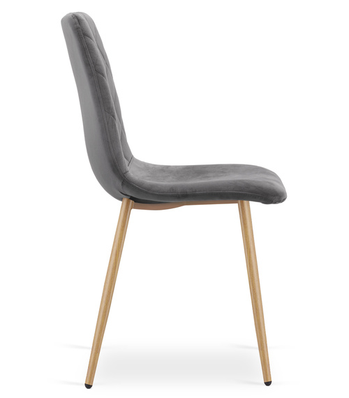 Krzesło TURIN - ciemny szary aksamit / nogi kolor drewna x 3