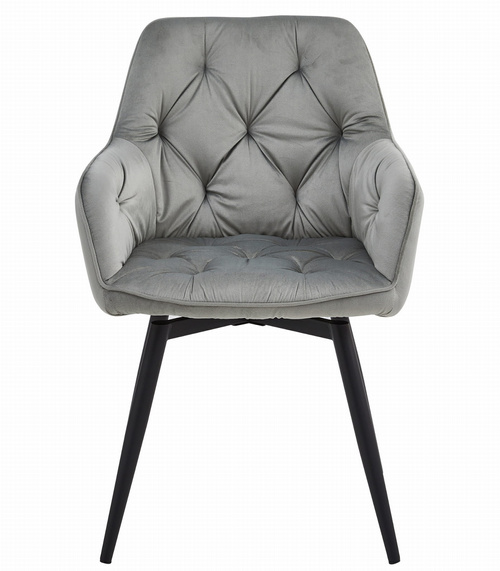 Krzesło JORK360 - aksamit srebrno-szary / nogi czarne x 1