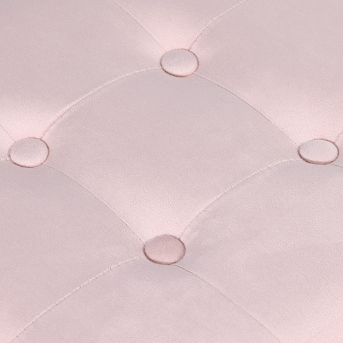 Pufa składana L z guzikami - 38x38x38cm aksamit róż x 8