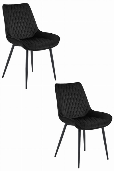 Krzesło VERDO - czarny aksamit / nogi czarne x 2