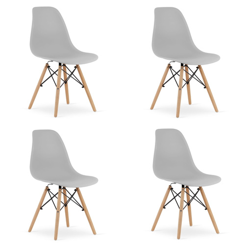 Krzesło OSAKA szare / nogi naturalne x 4