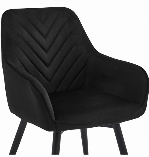 Krzesło NANA360 - czarny aksamit / nogi czarne x 1