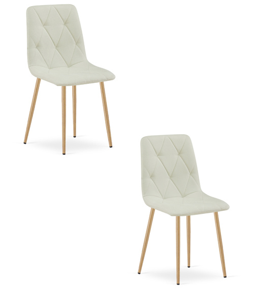 Krzesło LIBRA - beż materiał / nogi kolor drewna x 2