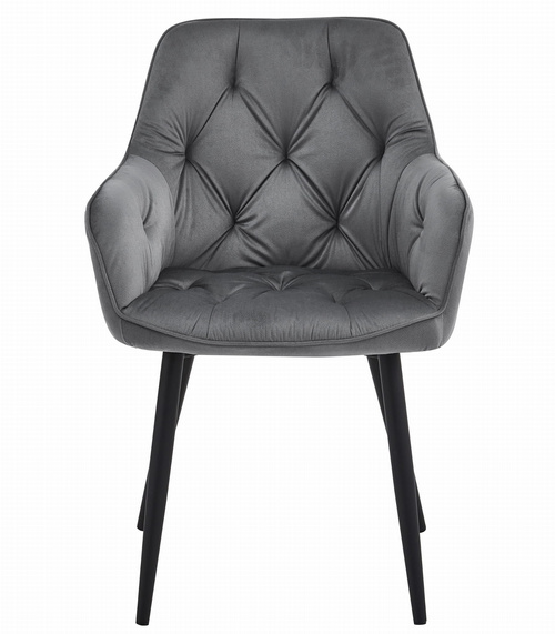 Krzesło JORK - ciemny szary aksamit / nogi czarne x 1