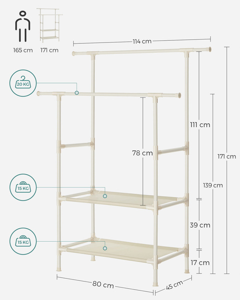 Wieszak Stojak na Ubrania - RDR02WT
