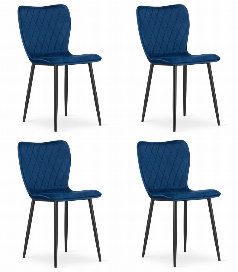 Krzesło FOX - granat aksamit x 4