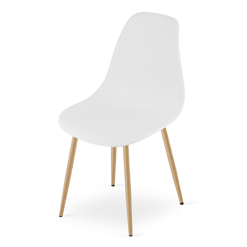 Zestaw Stół ADRIA 120cm x 80cm - biały + 4 krzesła WAT białe / nogi naturalne