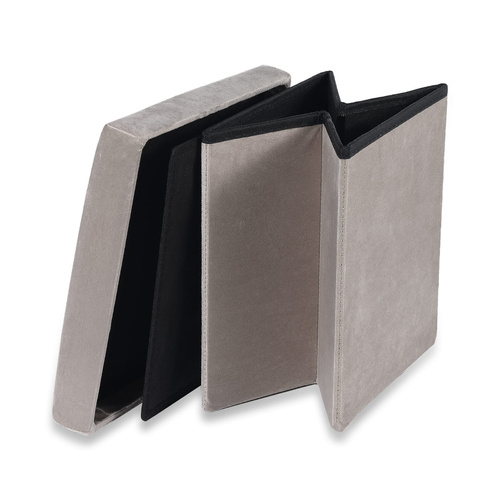 Pufa składana M - 30x30x30cm aksamit beż x 16