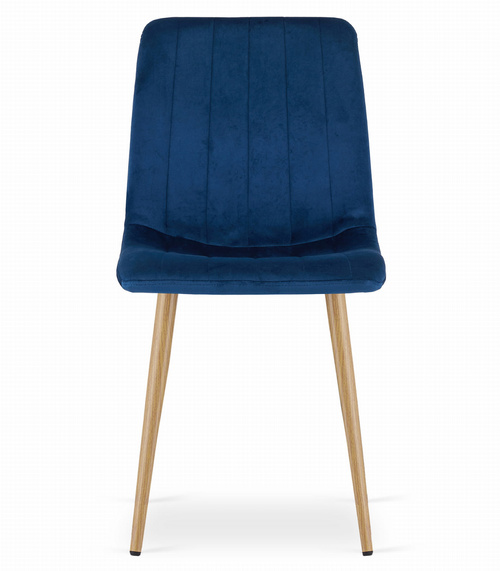 Krzesło LAVA - granat aksamit / nogi kolor drewna x 3