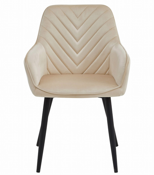 Krzesło NANA - beż aksamit / nogi czarne x 1