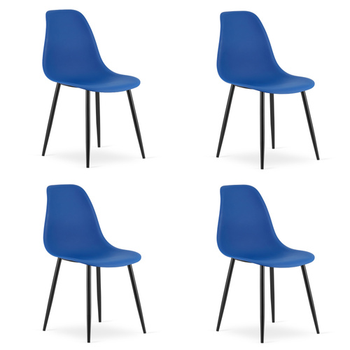 Krzesło WAT niebieskie / nogi czarne x 4