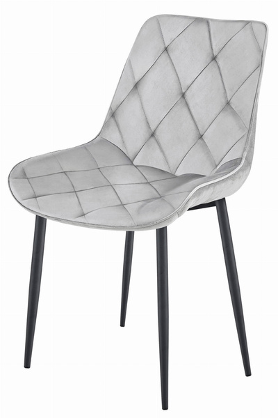 Krzesło TOR - aksamit srebrno-szary / nogi czarne x 1