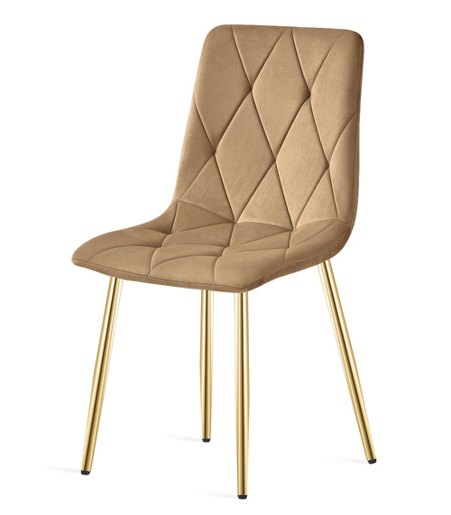 Krzesło LIBRA - brązowy aksamit / nogi kolor złoty x 4