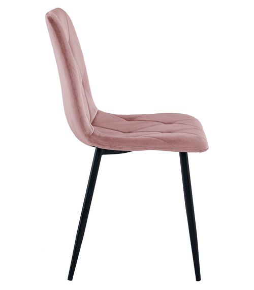 Krzesło LIBRA - róż aksamit / nogi czarne x 4