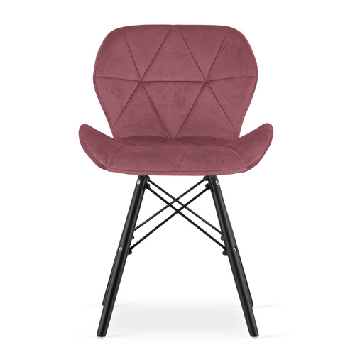 Krzesło LAGO Aksamit - ciemny róż / nogi czarne x 1