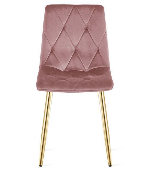 Krzesło LIBRA - różowy aksamit / nogi kolor złoty x 3