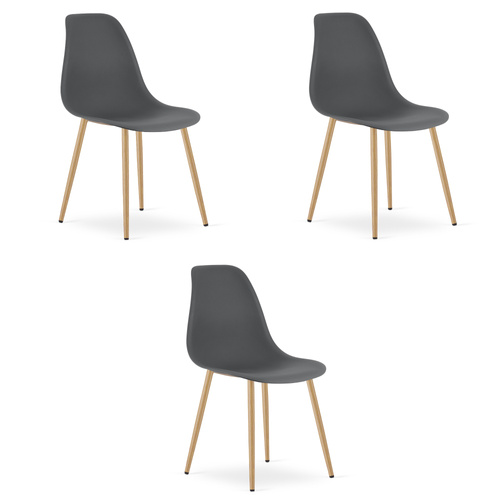 Krzesło WAT ciemnoszare / nogi naturalne x 3