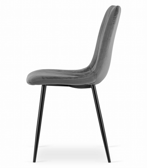 Zestaw stół NP 120x80 Craft Czarny + 4 krzesła LAVA szare